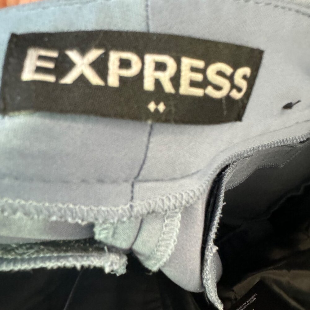 Express Womens Columnist Barely Boot Mid Rise Pants Size 2 Blue Polyester Blend - Picture 5 of 7